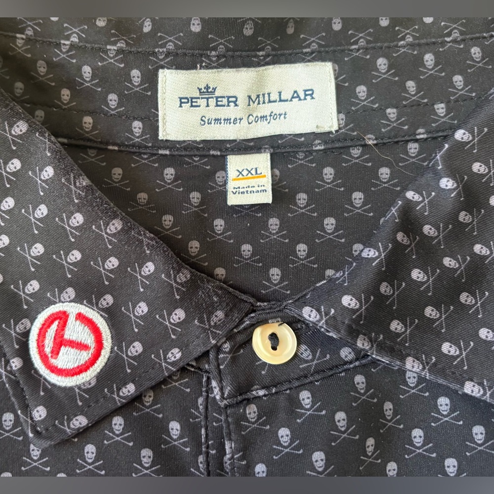 SCOTTY CAMERON GALLERY Circle T Summer Comfort Wild Bull Skulls Polo XXL Black - Picture 2 of 3